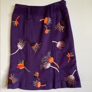 Embroidered Purple Etcetera Skirt